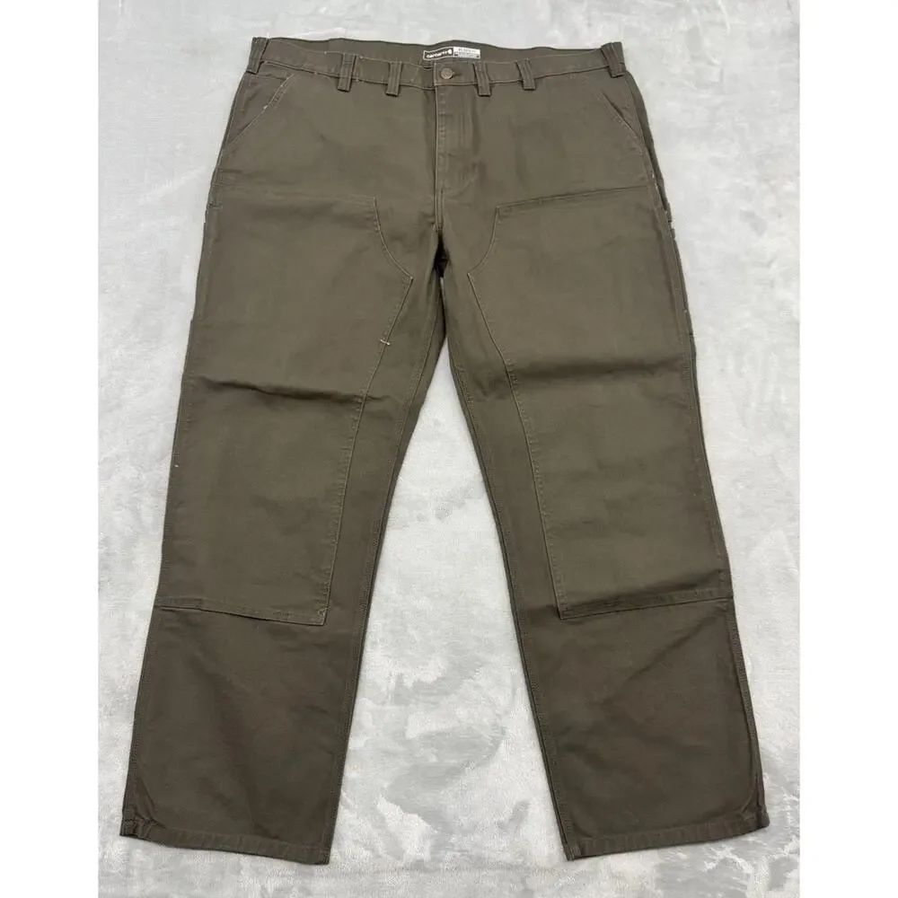 NEW Carhartt Mens Relaxed Fit Twill Utility Work Pants Dark Olive B324-M 44x32
